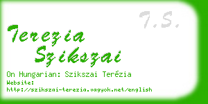 terezia szikszai business card